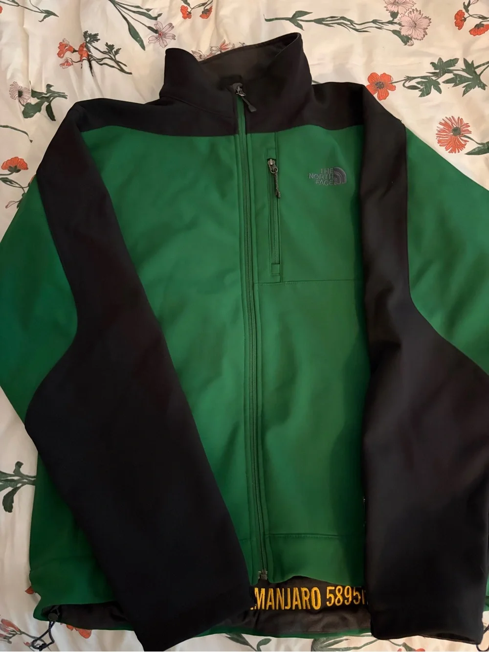 The North Face Green and Black Performance Softshell Jacket